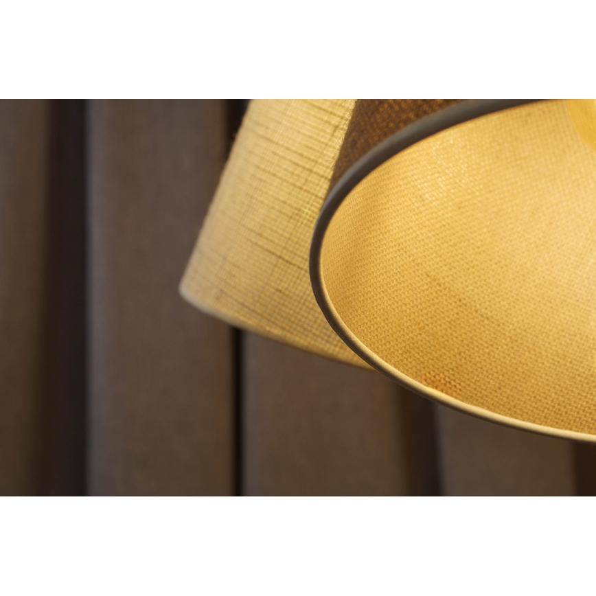 Duolla - Lampadario a sospensione con filo YUTE ROSSA 3xE27/15W/230V grigio/marrone