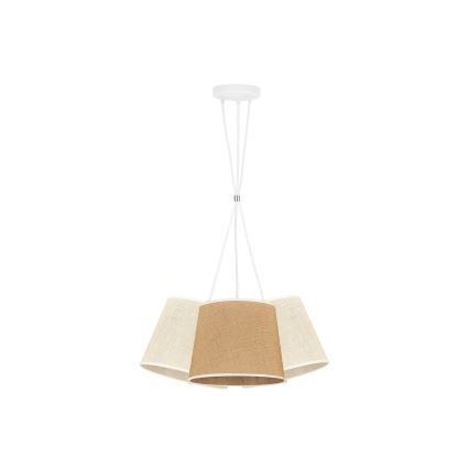 Duolla - Lampadario a sospensione con filo YUTE ROSSA 3xE27/15W/230V grigio/marrone