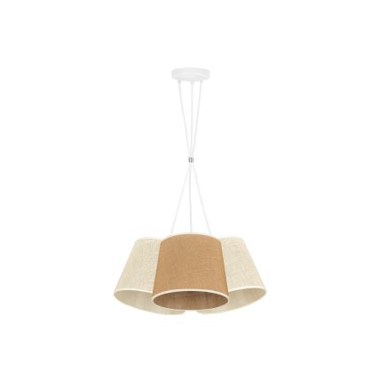 Duolla - Lampadario a sospensione con filo YUTE ROSSA 3xE27/15W/230V grigio/marrone