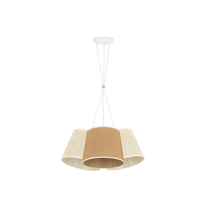 Duolla - Lampadario a sospensione con filo YUTE ROSSA 3xE27/15W/230V grigio/marrone