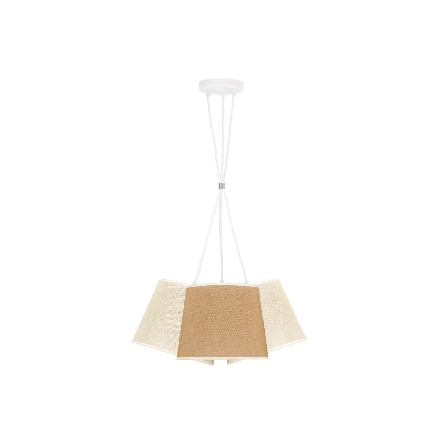 Duolla - Lampadario a sospensione con filo YUTE ROSSA 3xE27/15W/230V grigio/marrone