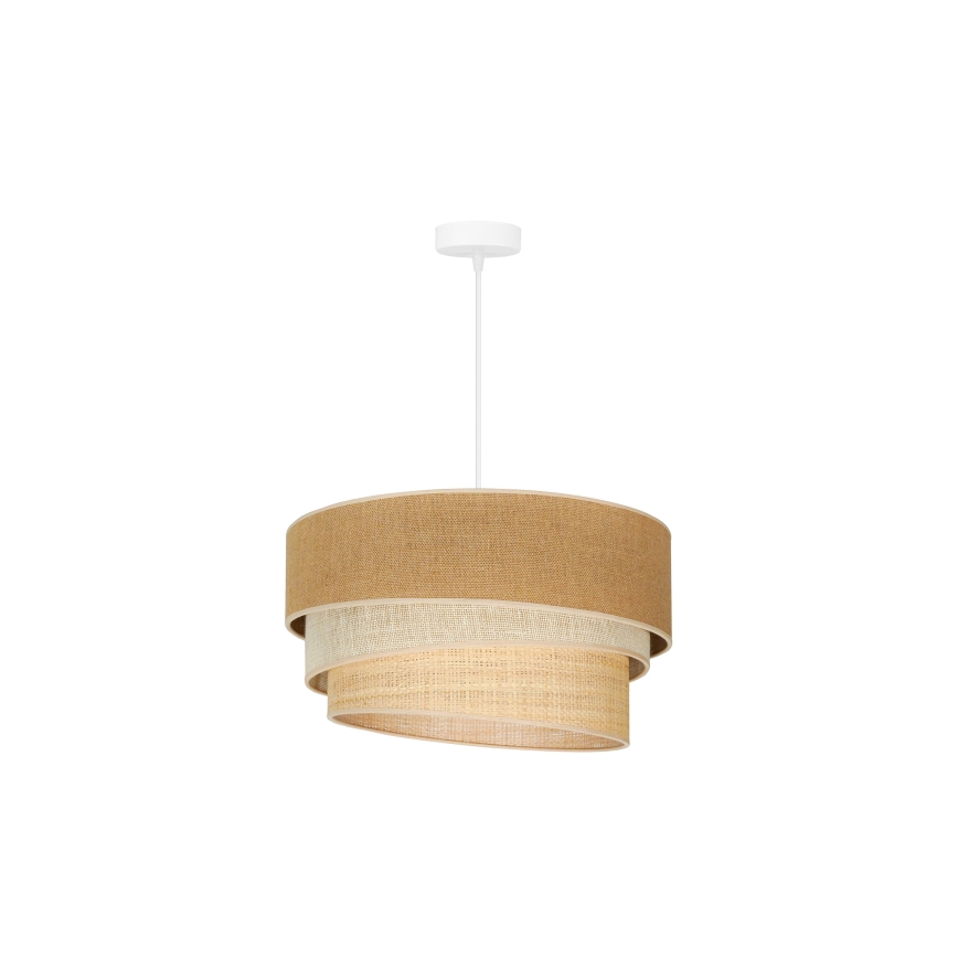 Duolla - Lampadario a sospensione con filo YUTE TRIO 1xE27/15W/230V diametro 45 cm marrone/grigio/beige