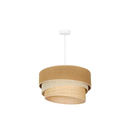 Duolla - Lampadario a sospensione con filo YUTE TRIO 1xE27/15W/230V diametro 45 cm marrone/grigio/beige