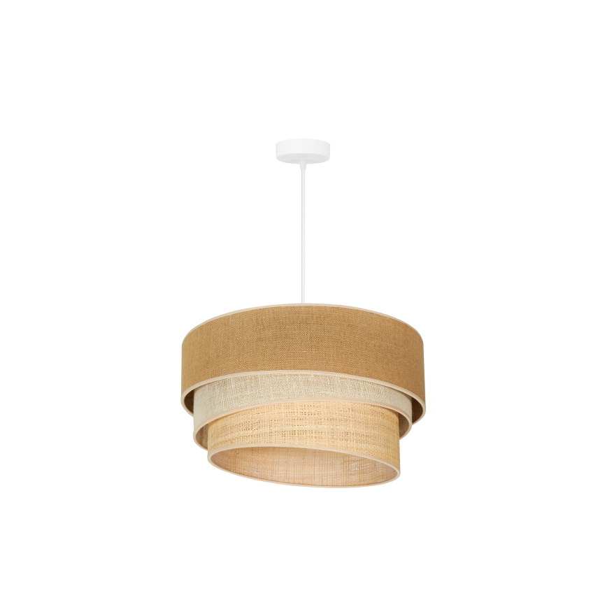 Duolla - Lampadario a sospensione con filo YUTE TRIO 1xE27/15W/230V diametro 45 cm marrone/grigio/beige