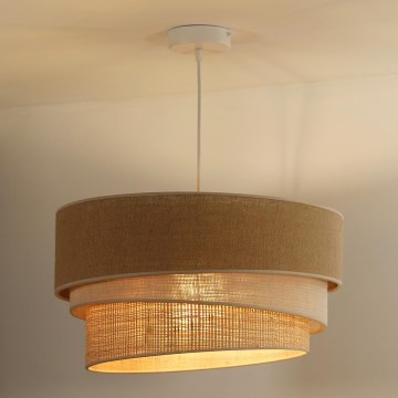 Duolla - Lampadario a sospensione con filo YUTE TRIO 3xE27/15W/230V diametro 60 cm marrone/grigio/beige