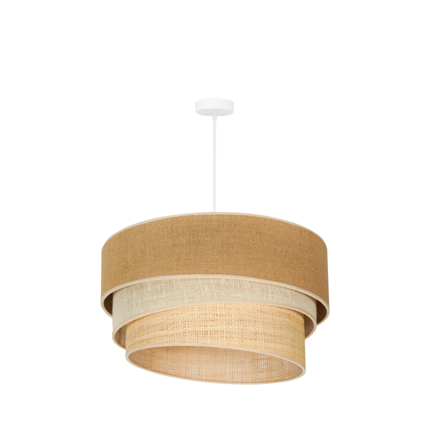 Duolla - Lampadario a sospensione con filo YUTE TRIO 3xE27/15W/230V diametro 60 cm marrone/grigio/beige