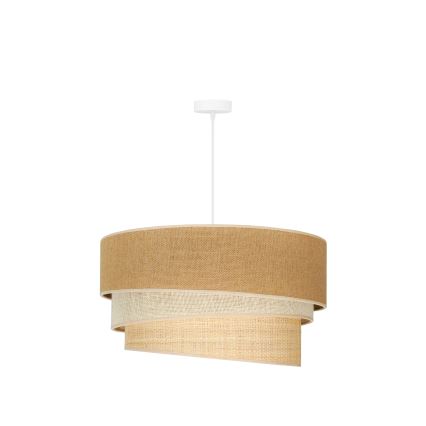 Duolla - Lampadario a sospensione con filo YUTE TRIO 3xE27/15W/230V diametro 60 cm marrone/grigio/beige