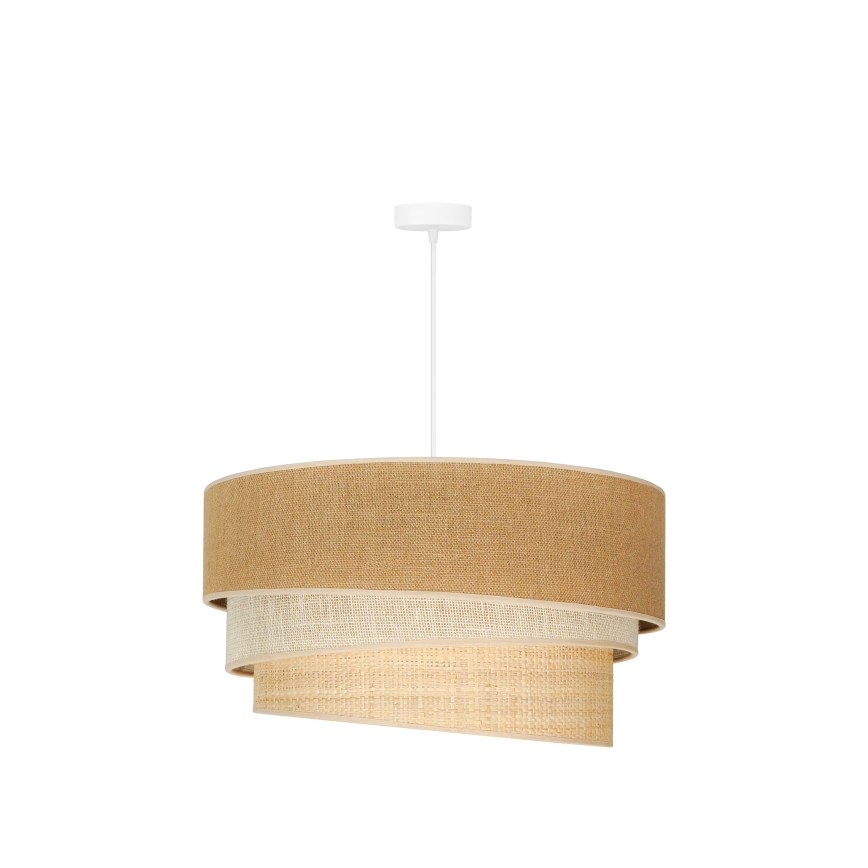Duolla - Lampadario a sospensione con filo YUTE TRIO 3xE27/15W/230V diametro 60 cm marrone/grigio/beige