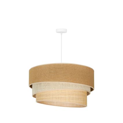 Duolla - Lampadario a sospensione con filo YUTE TRIO 3xE27/15W/230V diametro 60 cm marrone/grigio/beige