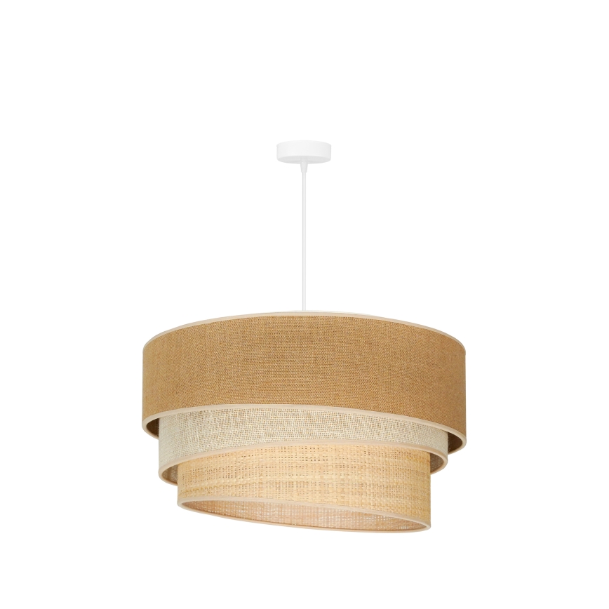 Duolla - Lampadario a sospensione con filo YUTE TRIO 3xE27/15W/230V diametro 60 cm marrone/grigio/beige