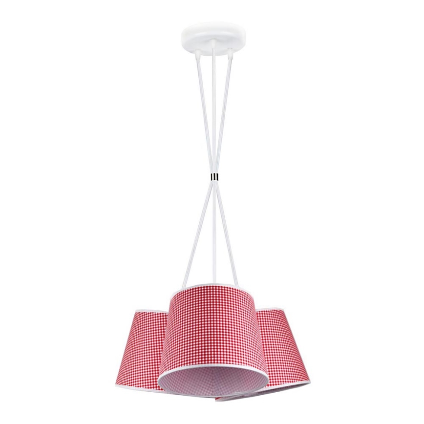 Duolla - Lampadario a sospensione con supporto rigido ROSSA 3xE27/40W/230V diametro 40 cm