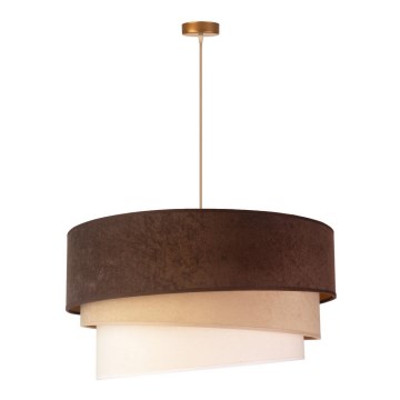 Duolla - Lampadario a sospensione DEVON 1xE27/40W/230V diam. 45 cm marrone/beige