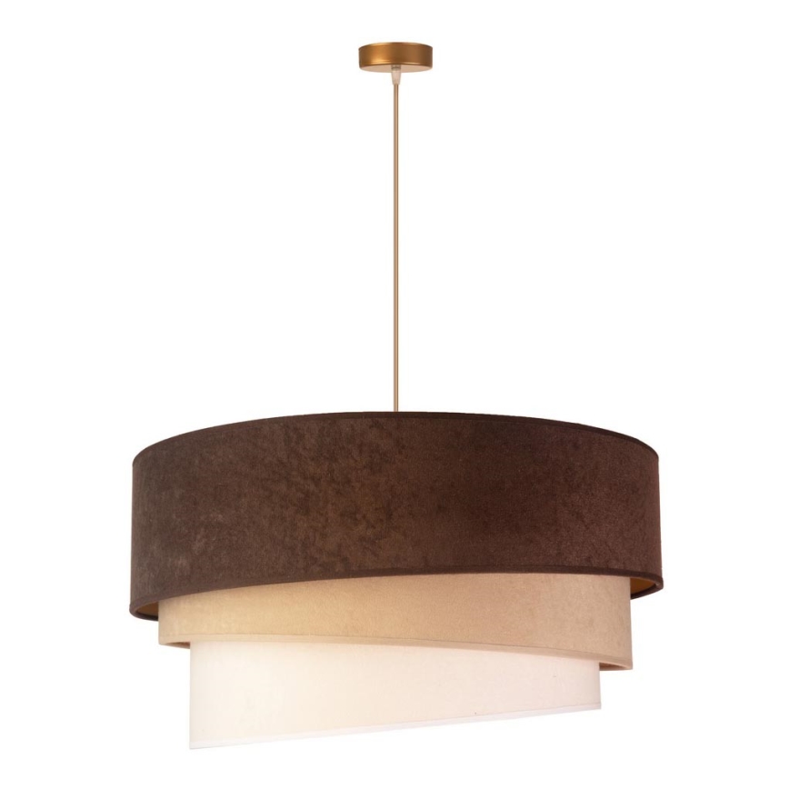 Duolla - Lampadario a sospensione DEVON 1xE27/40W/230V diam. 45 cm marrone/beige