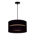 Duolla - Lampadario a sospensione DUO 1xE27/15W/230V diam. 40 cm nero/rattan
