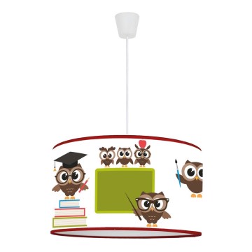 Duolla - Lampadario a sospensione per bambini OWLS MULTI 1xE27/15W/230V diametro 35 cm