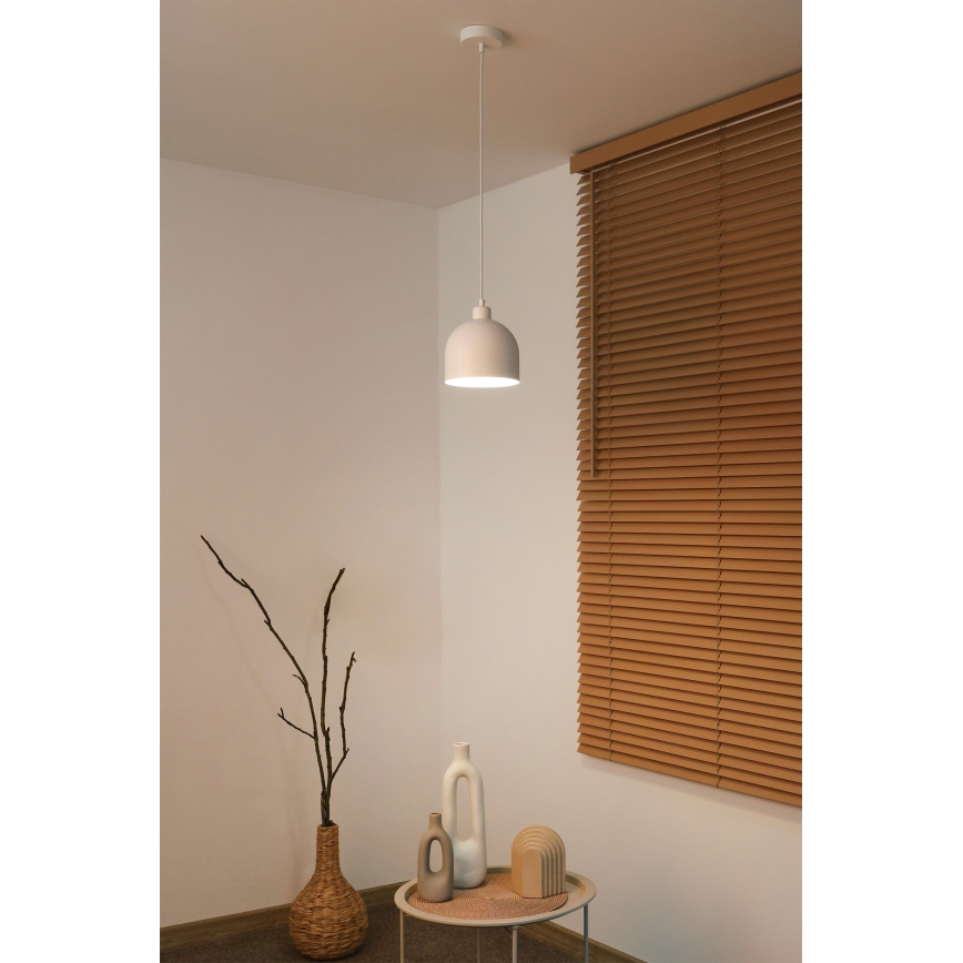 Duolla - Lampadario a sospensione su cavo IRONLINE 1xE27/15W/230V diam. 17 cm bianco