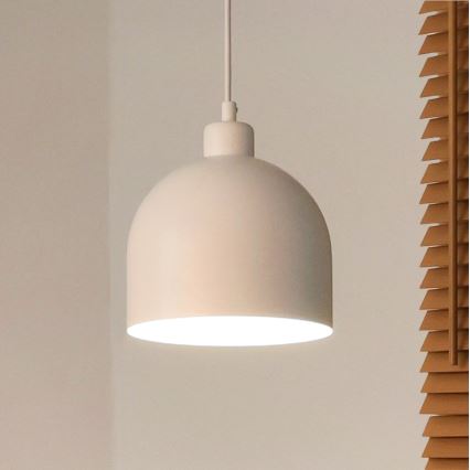 Duolla - Lampadario a sospensione su cavo IRONLINE 1xE27/15W/230V diam. 17 cm bianco