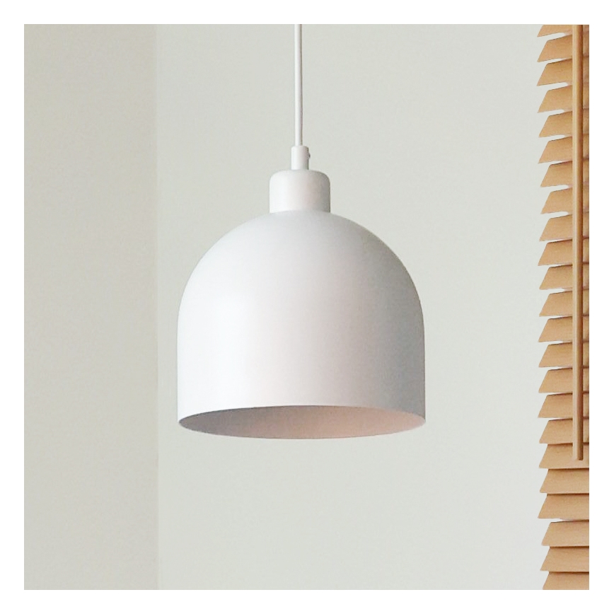 Duolla - Lampadario a sospensione su cavo IRONLINE 1xE27/15W/230V diam. 17 cm bianco
