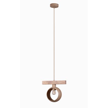 Duolla - Lampadario sospeso su cavo IRONLINE 1xE27/15W/230V pino rovere/beige