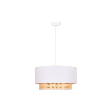 Duolla - Lampadario su filo BOHO 1xE27/15W/230V d. 45 cm cremoso/rattan