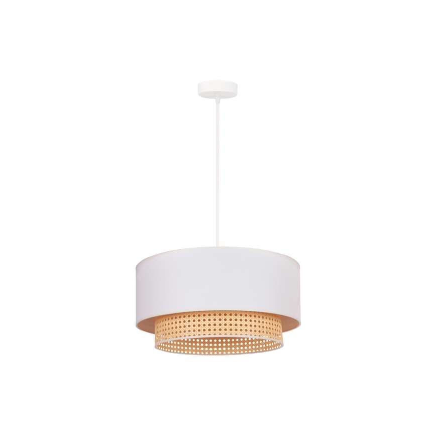 Duolla - Lampadario su filo BOHO 1xE27/15W/230V d. 45 cm cremoso/rattan