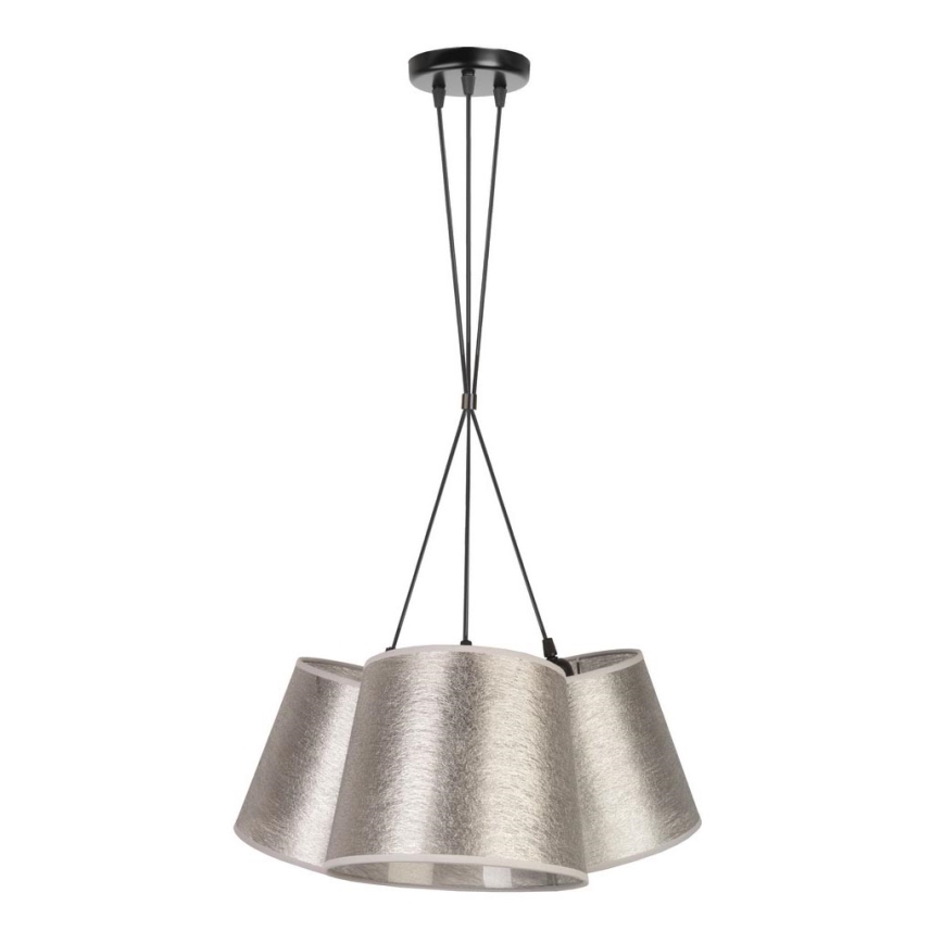 Duolla - Lampadario su filo ROSSA 3xE27/40W/230V argento