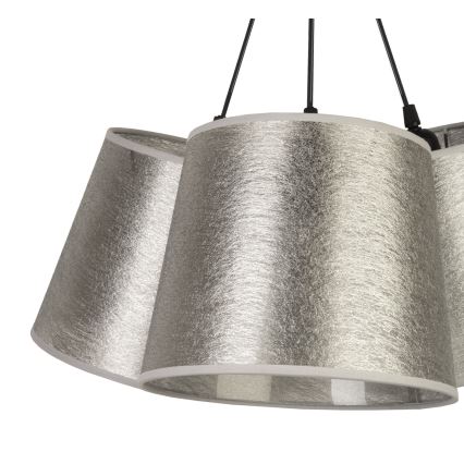 Duolla - Lampadario su filo ROSSA 3xE27/40W/230V argento