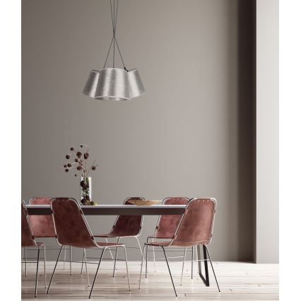 Duolla - Lampadario su filo ROSSA 3xE27/40W/230V argento