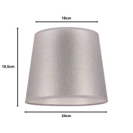 Duolla - Paralume per lampada da tavolo CLASSIC M E27 diametro 24 cm argento