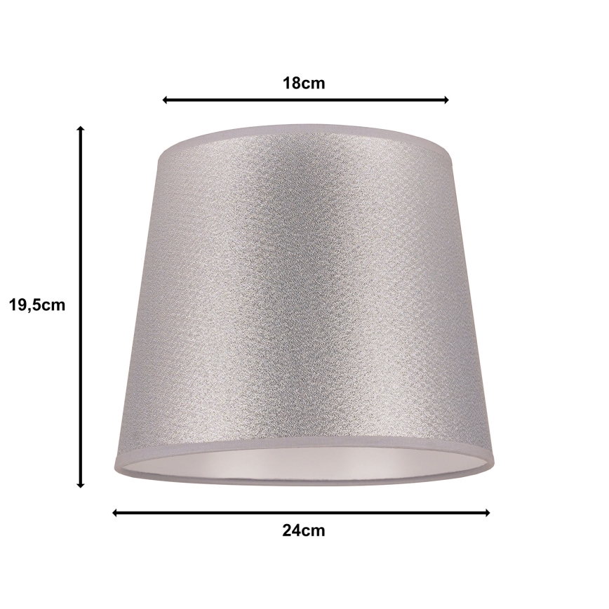 Duolla - Paralume per lampada da tavolo CLASSIC M E27 diametro 24 cm argento