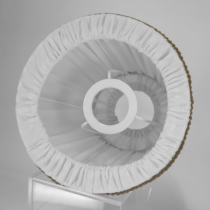 Duolla - Paralume per lampada da tavolo e da terra E27 diametro 18,5 cm bianco/marrone