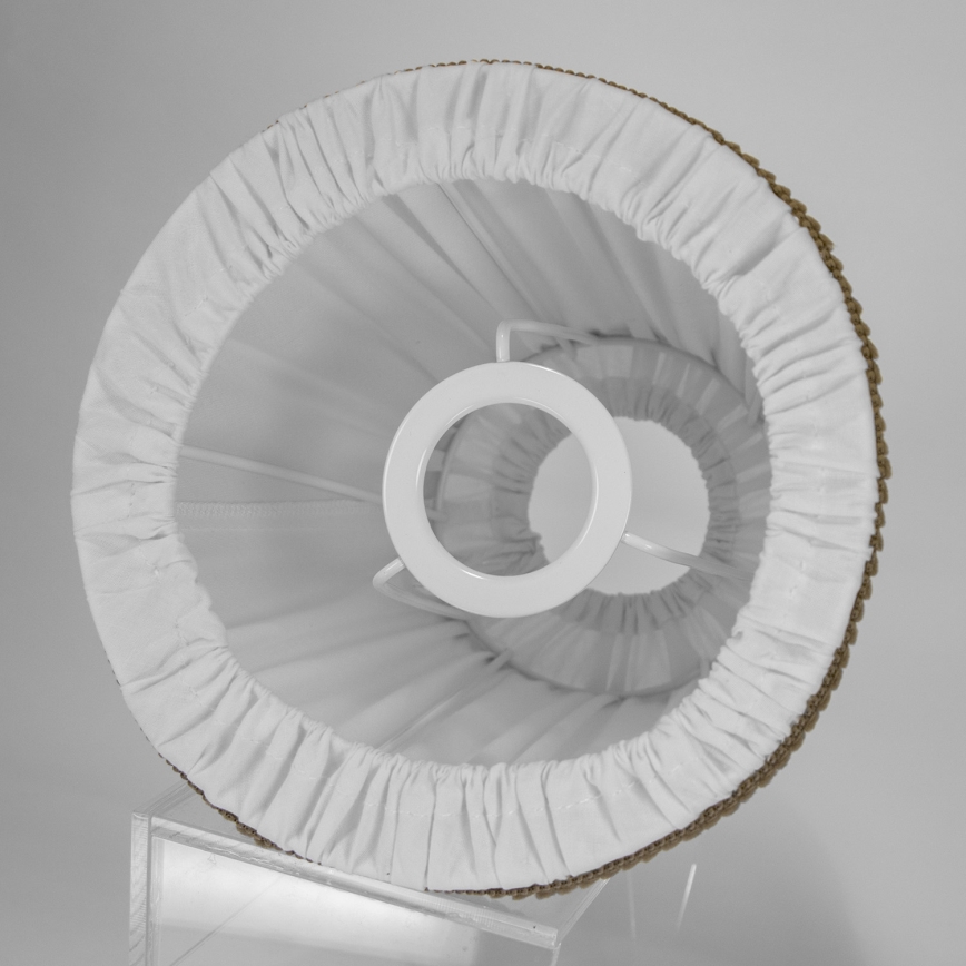 Duolla - Paralume per lampada da tavolo e da terra E27 diametro 18,5 cm bianco/marrone