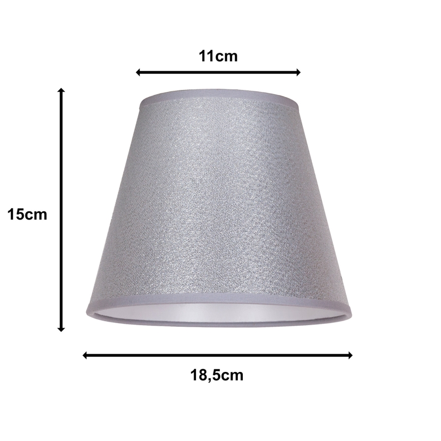 Duolla - Paralume per lampada da tavolo  SOFIA XS E14 diametro 18,5 cm argento