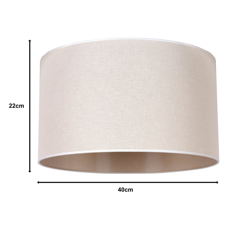 Duolla - Paralume per lampadari, lampade da terra e plafoniere ROLLER E27 diametro 40 cm beige