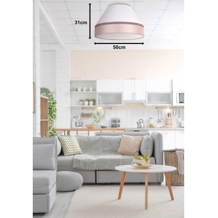 Duolla - Plafoniera AVIGNON 1xE27/15W/230V diametro 50 cm bianco/beige