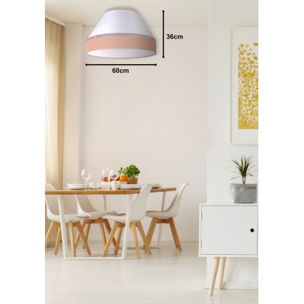 Duolla - Plafoniera AVIGNON 3xE27/15W/230V diametro 60 cm bianco/marrone