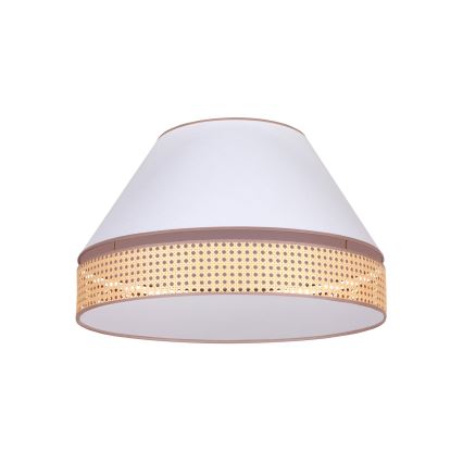 Duolla - Plafoniera AVIGNON 3xE27/15W/230V diametro 60 cm bianco/rattan