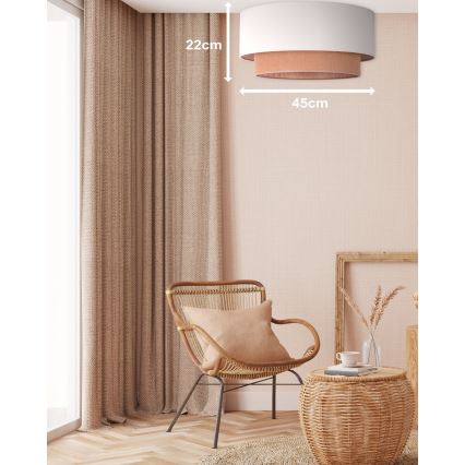 Duolla - Plafoniera BOHO 1xE27/15W/230V diametro 45 cm beige/marrone