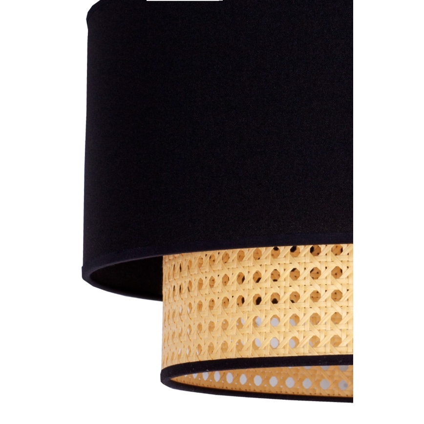 Duolla - Plafoniera BOHO 1xE27/15W/230V diametro 45 cm nero/rattan