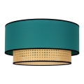 Duolla - Plafoniera BOHO 1xE27/15W/230V diametro 45 cm turchese/rattan