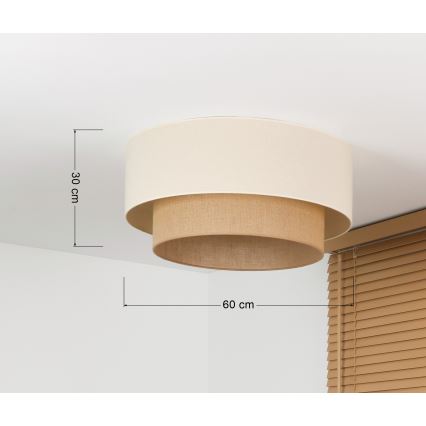 Duolla - Plafoniera BOHO 3xE27/15W/230V diam. 60 cm crema/beige