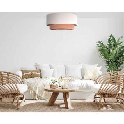 Duolla - Plafoniera BOHO 3xE27/15W/230V diametro 60 cm beige/marrone