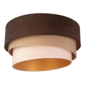 Duolla - Plafoniera DEVON 1xE27/40W/230V diametro 45 cm marrone/beige