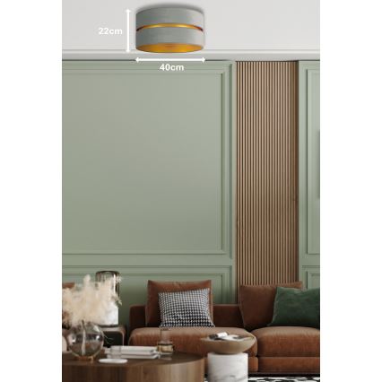 Duolla - Plafoniera DUO 1xE27/15W/230V diametro 40 cm luce verde/oro