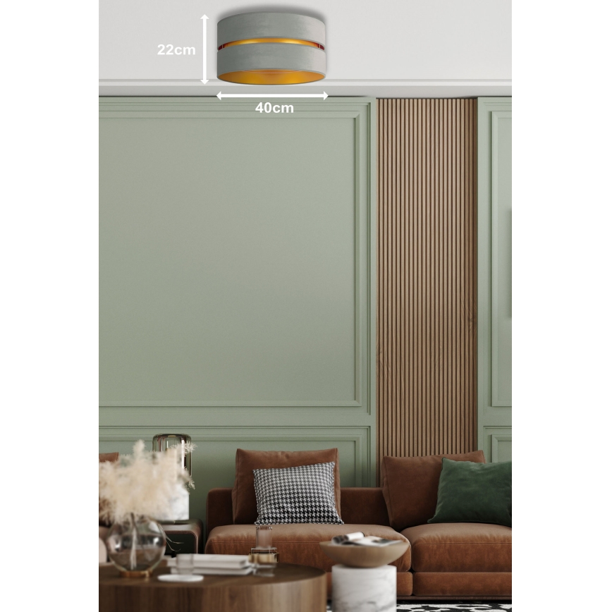Duolla - Plafoniera DUO 1xE27/15W/230V diametro 40 cm luce verde/oro