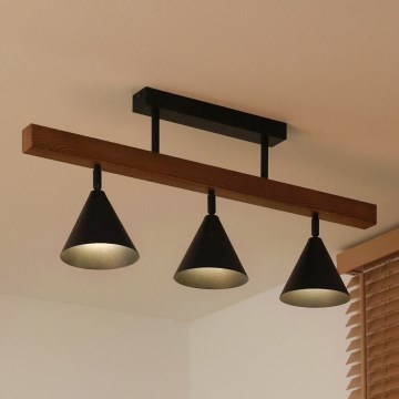 Duolla - Plafoniera IRONLINE 3xG9/3W/230V pino rovere/nero