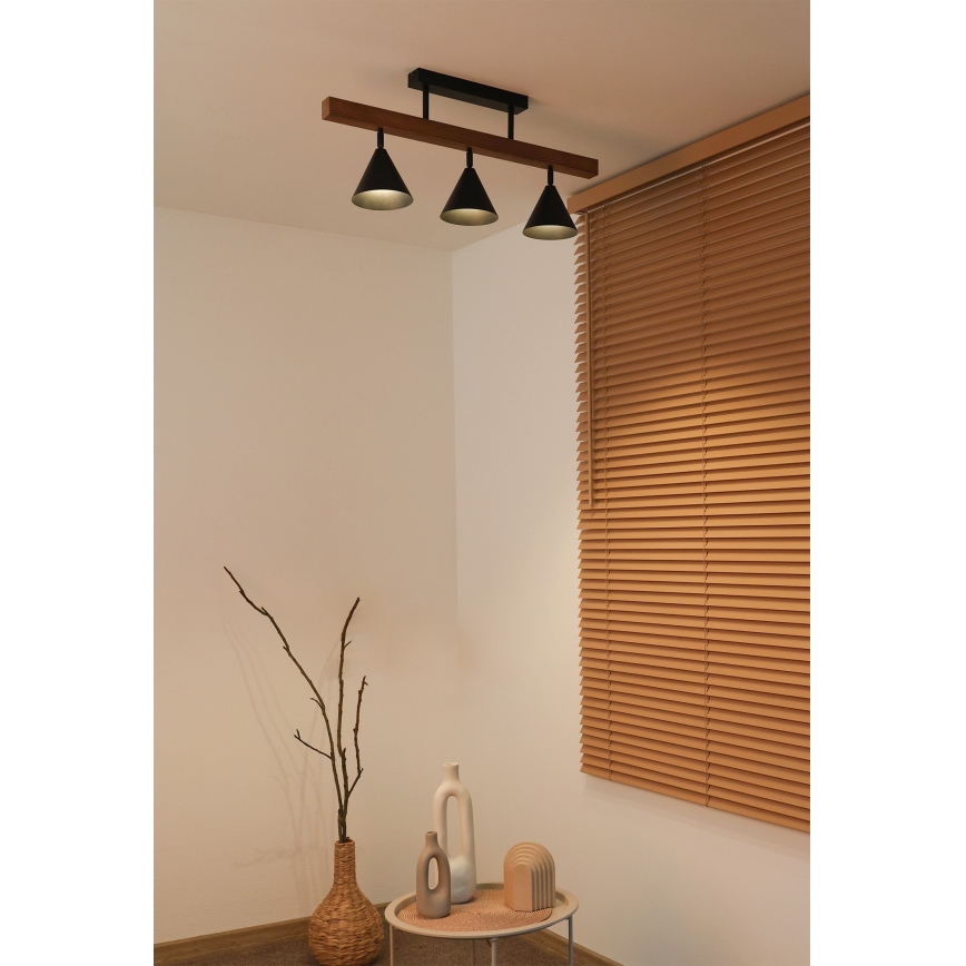 Duolla - Plafoniera IRONLINE 3xG9/3W/230V pino rovere/nero