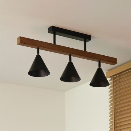 Duolla - Plafoniera IRONLINE 3xG9/3W/230V pino rovere/nero