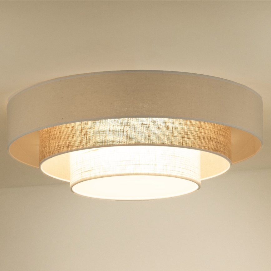 Duolla - Plafoniera LED LUNETA LED/26W/230V diametro 60 cm 4000K color crema/marrone