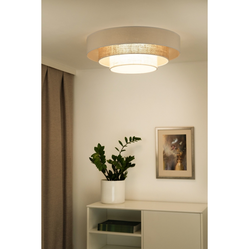 Duolla - Plafoniera LED LUNETA LED/26W/230V diametro 60 cm 4000K color crema/marrone